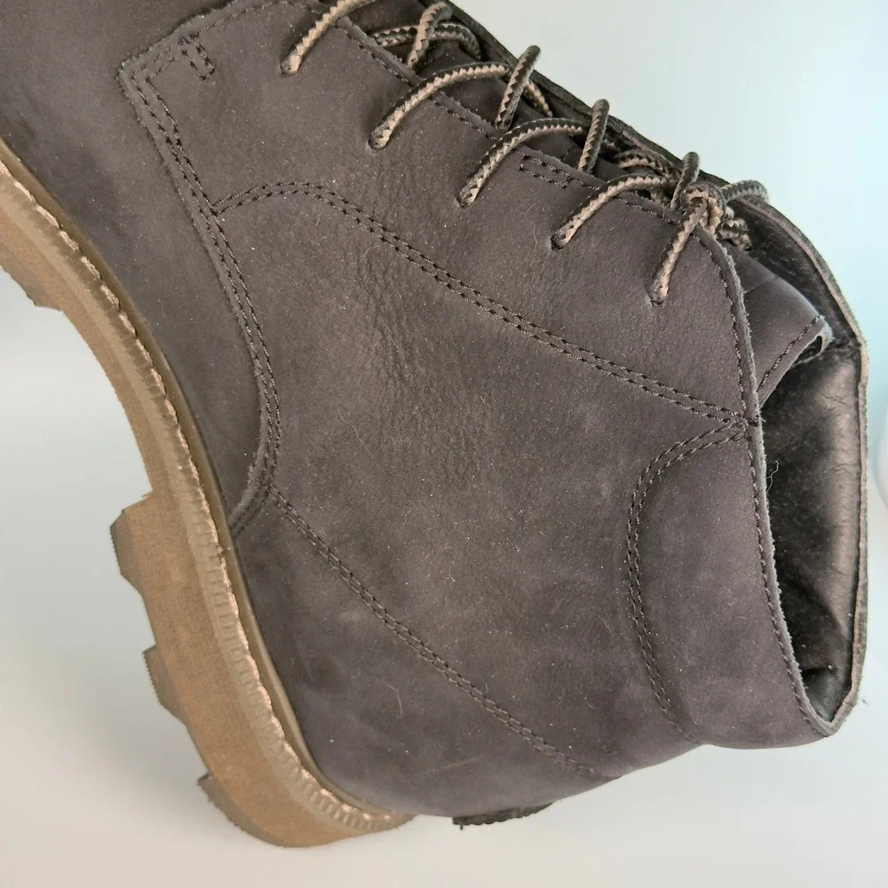 Sorel Madson II Mens 11 Chukka Waterproof Boots Black Leather Suede Lace Shoes